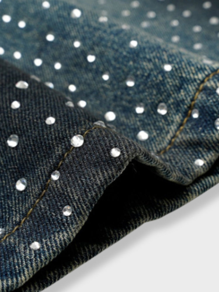 Kny Rhinestone Denim Jorts