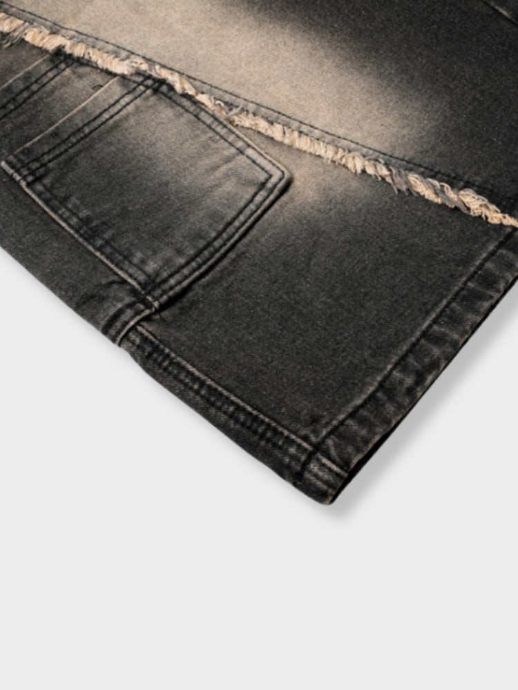Kny Distressed Gradient Jorts