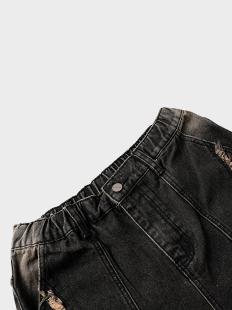 Kny Distressed Gradient Jorts