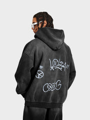 Grafitti Washed Kny Zipper