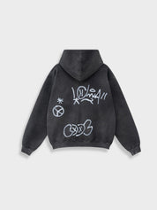 Grafitti Washed Kny Zipper
