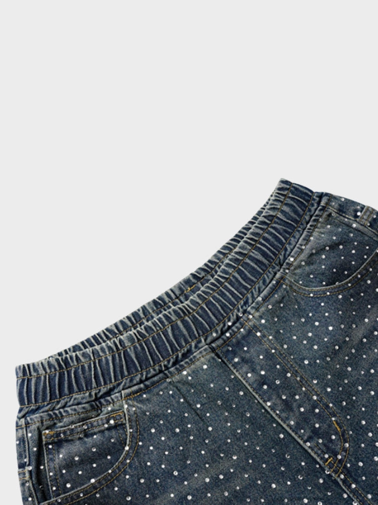 Kny Rhinestone Denim Jorts