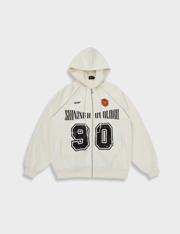 Vintage Sinner 90 Hoodie with Zipper