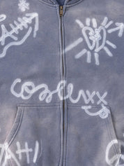 Grafitti Washed Kny Zipper