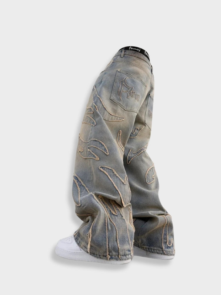 Kny x Distressed Washed Denim