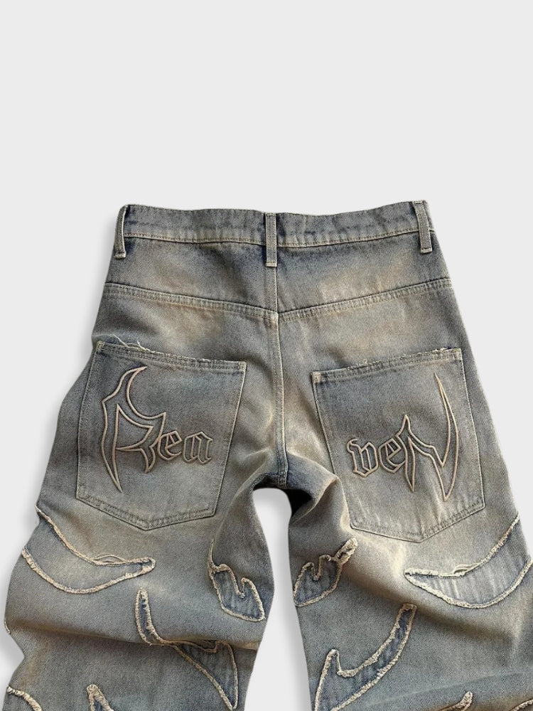 Kny x Distressed Washed Denim