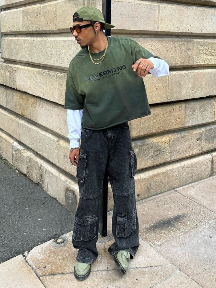 Washed Kny Nevermind Boxy Fit Tee